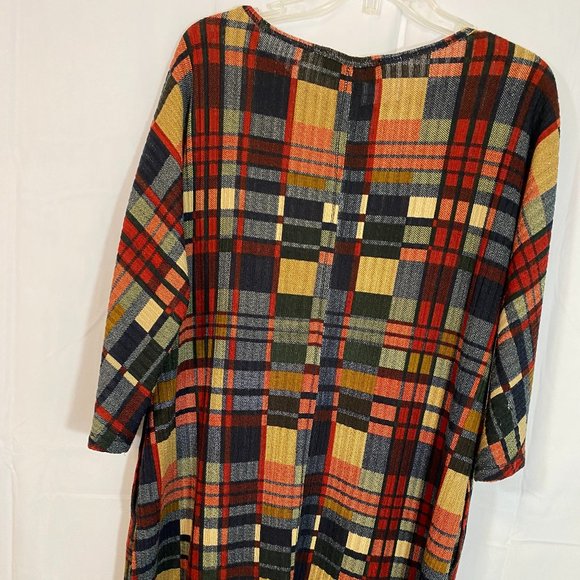 URBANOLOGY Pure Essence Plaid 3/4 Sleeve Dress NWOT Women's Size Large - Picture 10 of 12